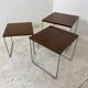 Set of 3 side tables trundle in teak and steel 1960s