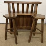 Vintage brutalist solid wood bar