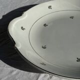 Old pie dish with 2 handles, golden wheat patterns, D28.