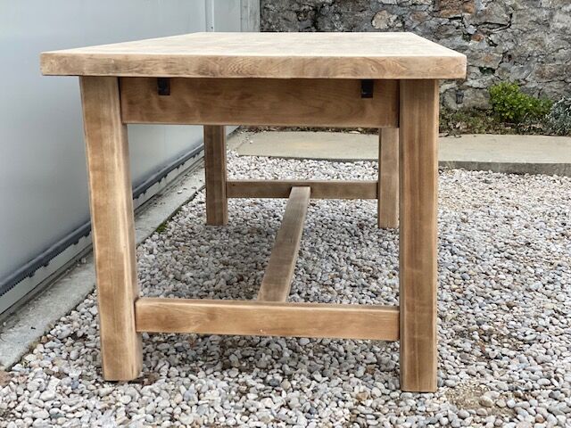 Table de ferme poncée 176 cm