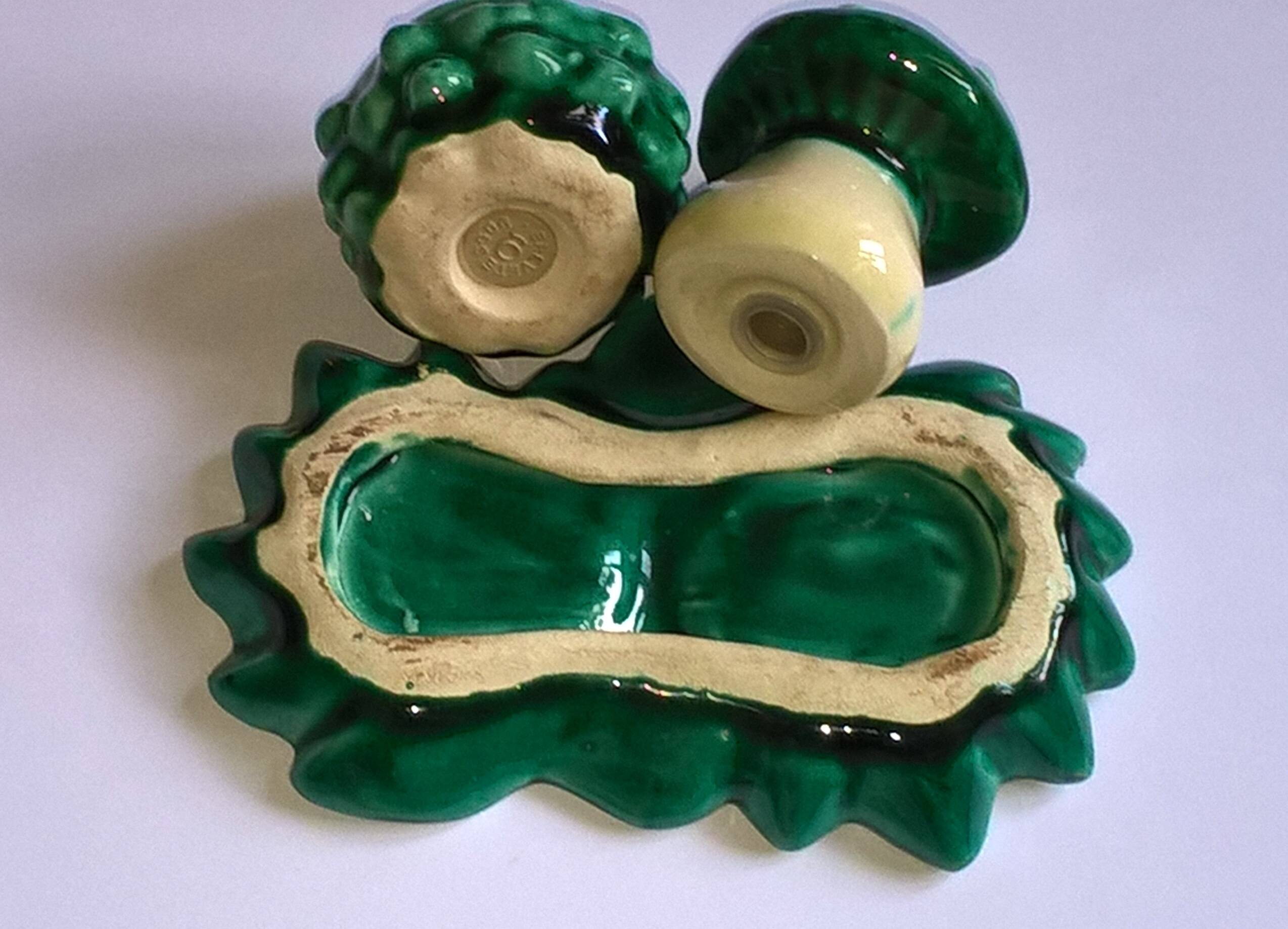 Vintage ceramic lot autumn salt pepper mushroom chestnut