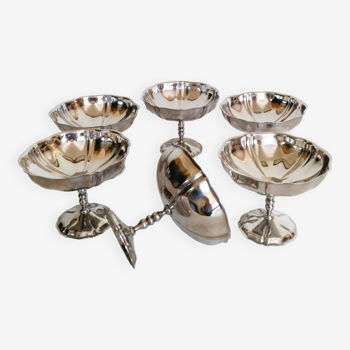 Ice cream or sorbet cups, large size, in 18/10 stainless steel, made in France