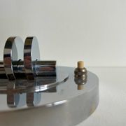 Vintage table lamp, modernist chrome metal, France 1930