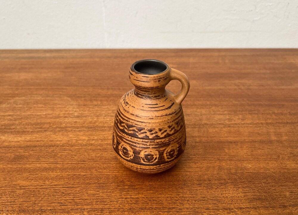 East German pottery vase from the mid-century GDR by Strehla Keramik, 1960s.