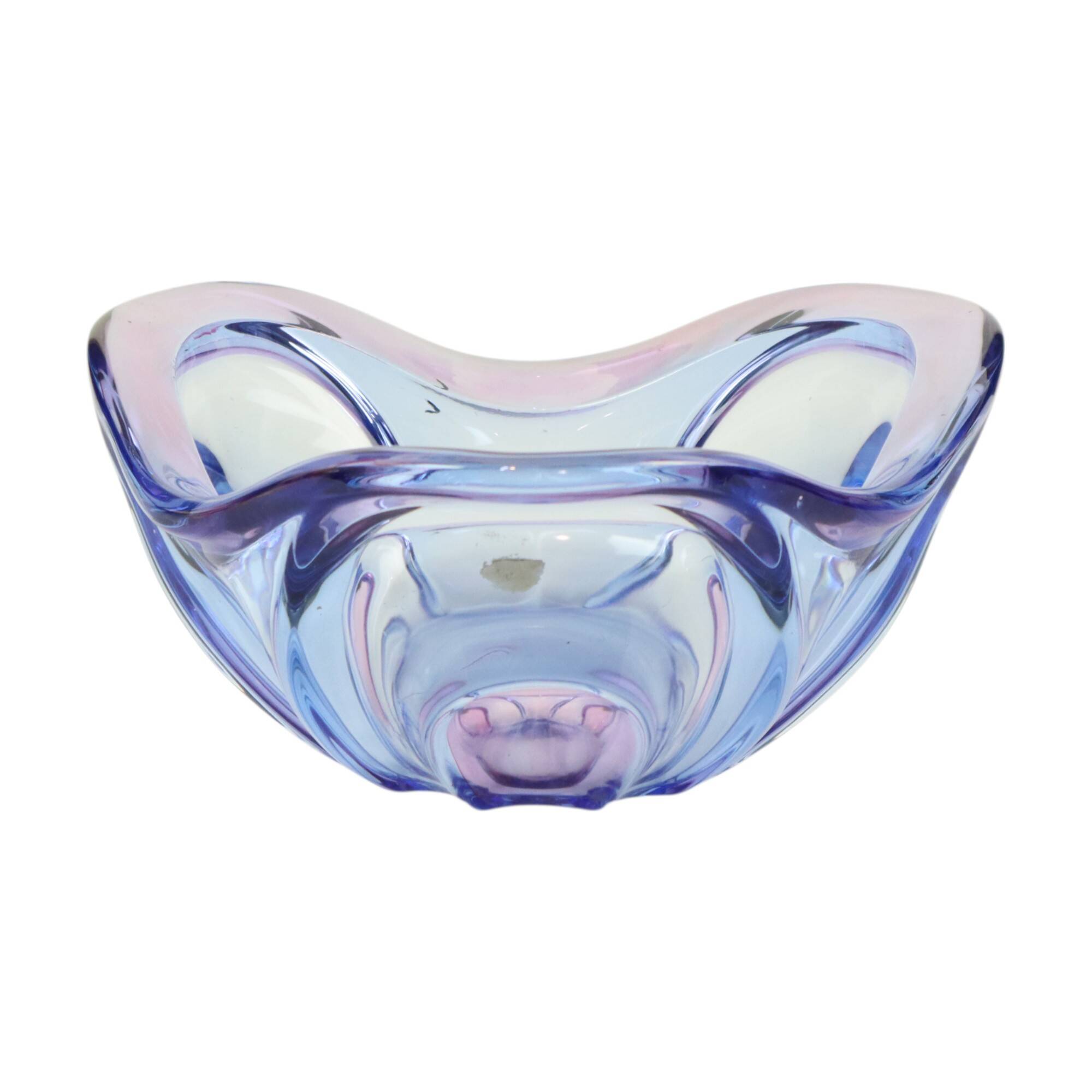 Vintage Murano Bowl Fruit Bowl Blue Purple Glass Sixties