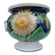 Very large painted ceramic plant pot - sunflower design