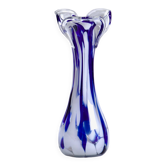Vase en verre de Murano bleu et blanc
