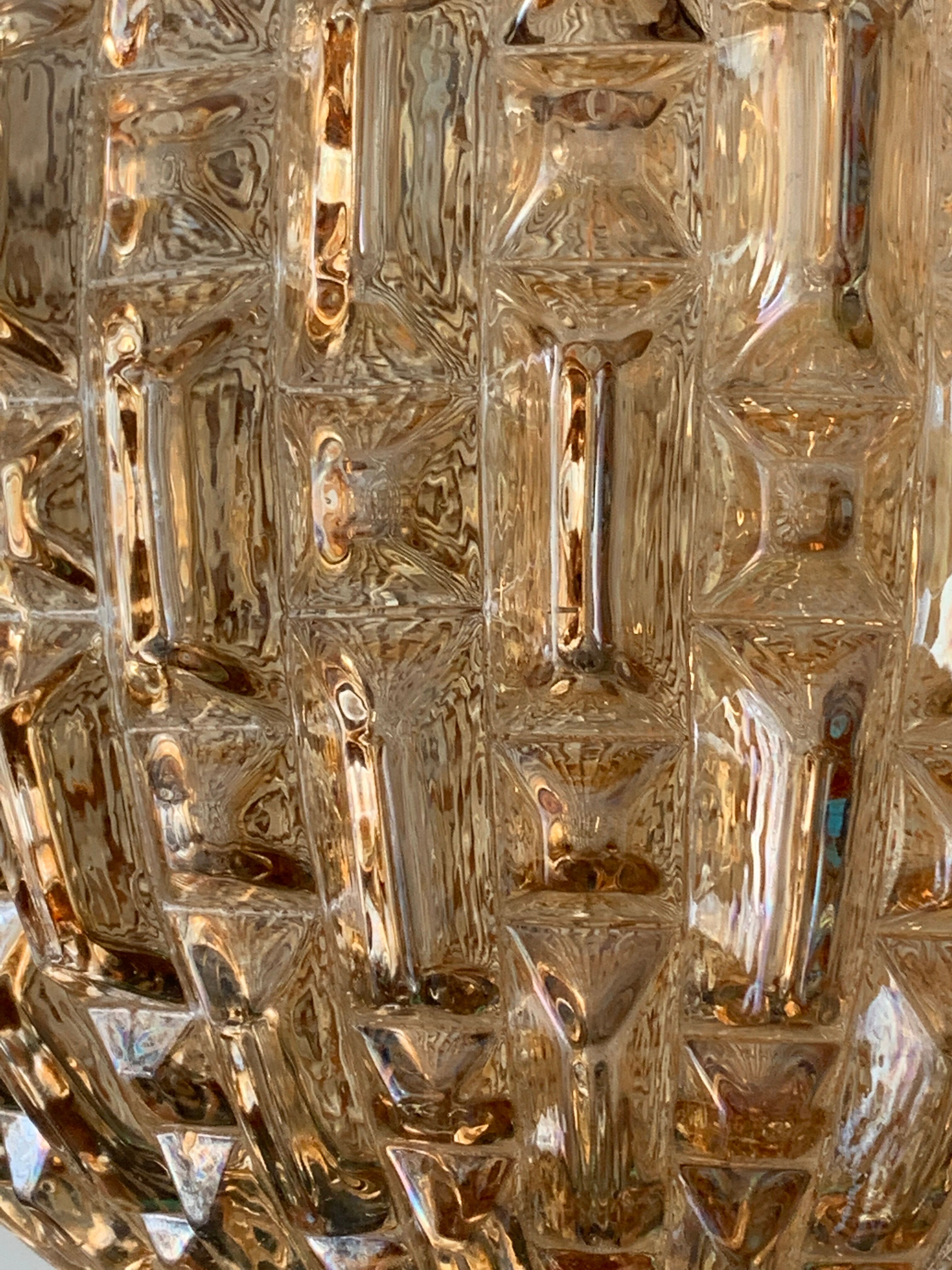Lantern suspension in glass and brass
