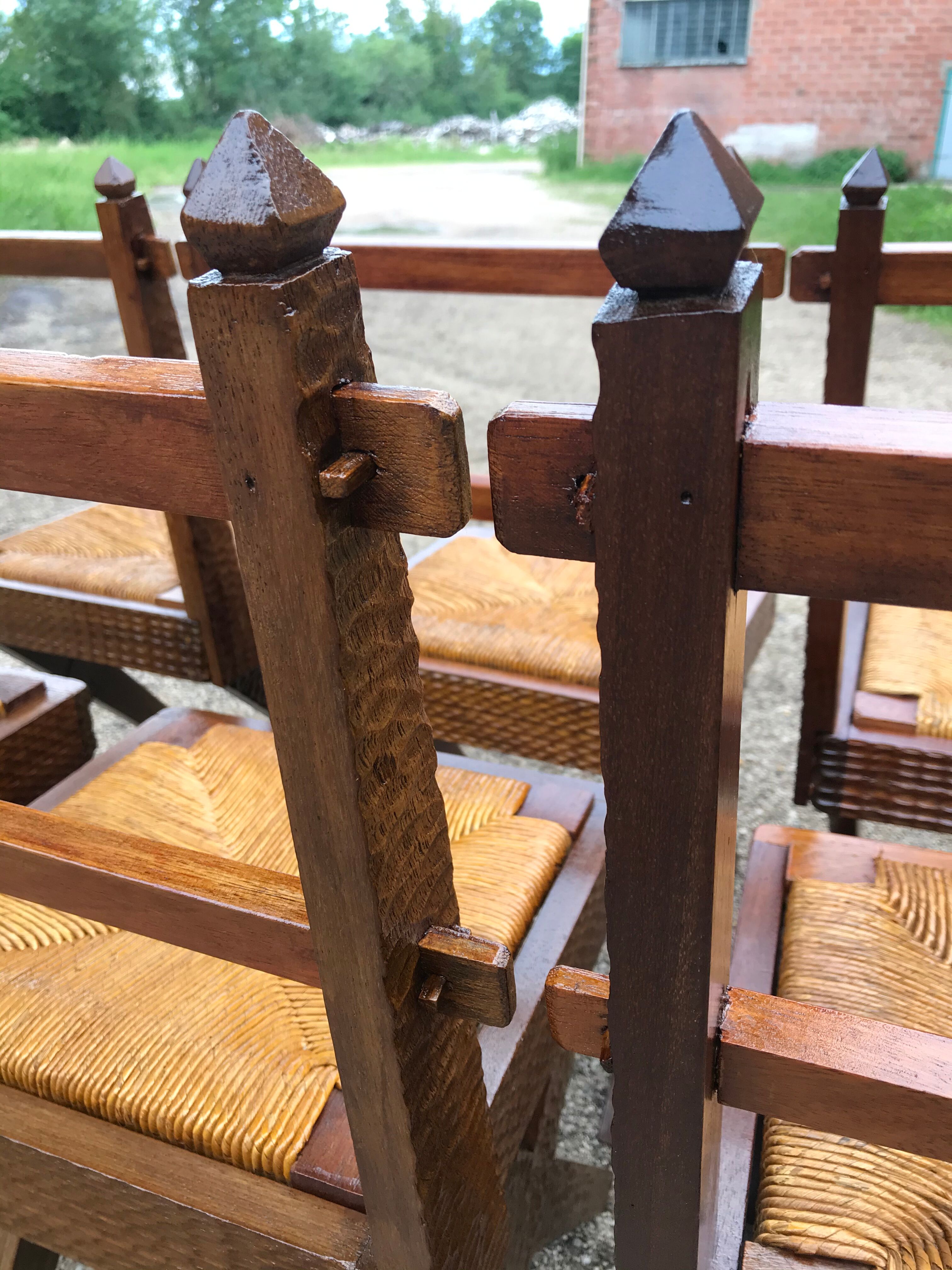 Suite of 6 wooden chairs  1940/1950