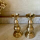 Pair of solid brass candlesticks from the 19th century.
