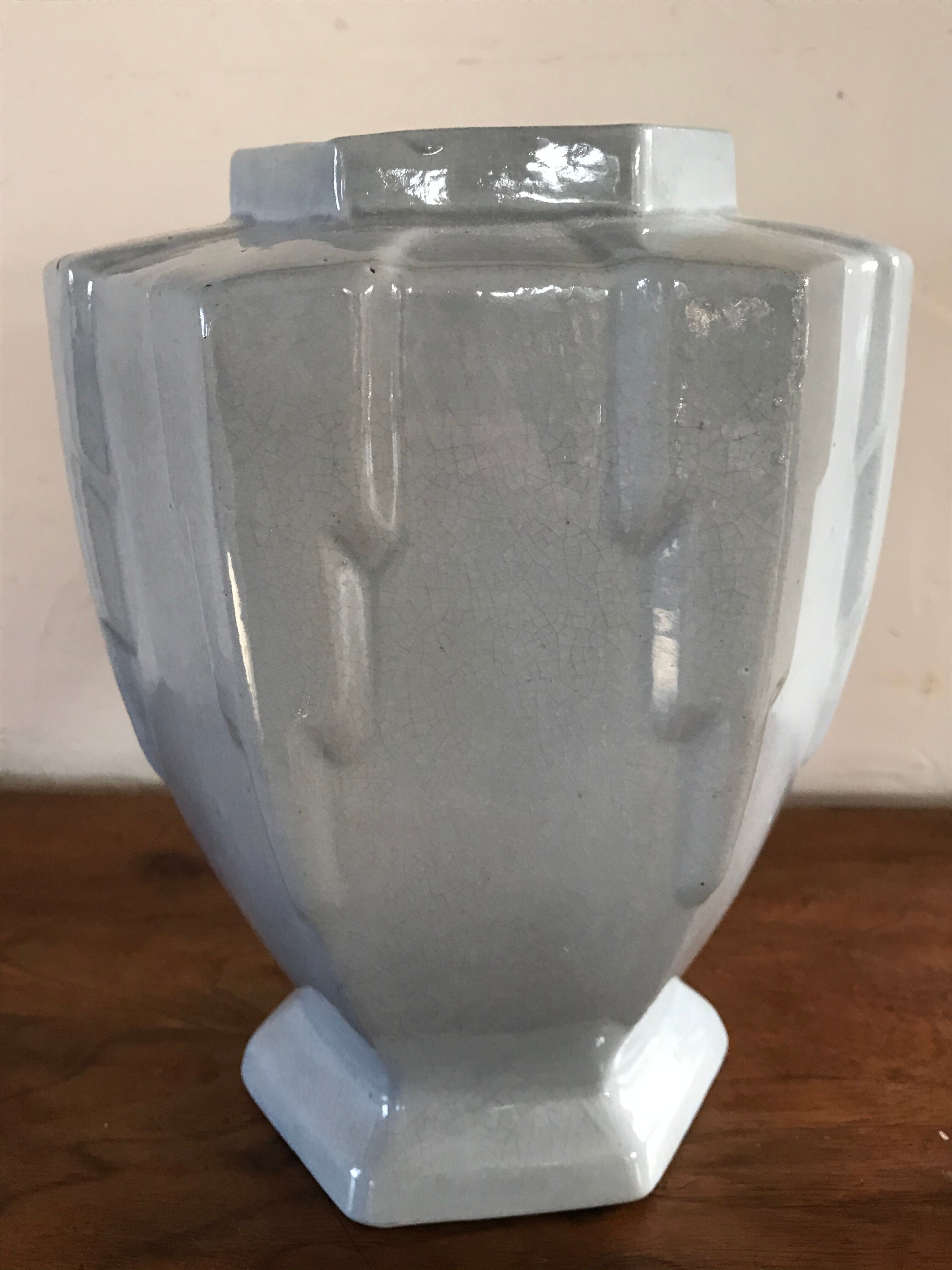 Art Deco cracked ceramic vase