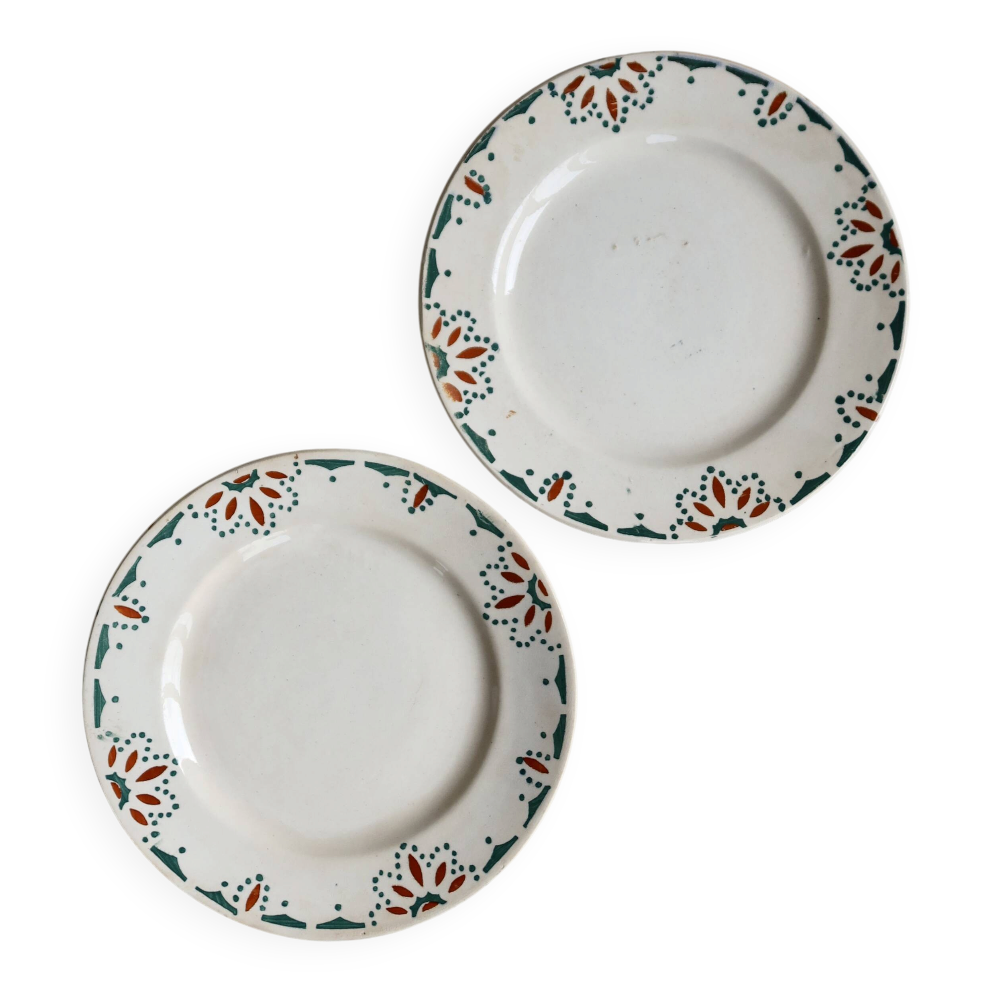 2 assiettes à dessert terre de fer Labrut Frères France