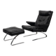Fauteuil pivotant et ottoman Cor des années 1970