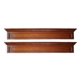Set of 2 solid oak pediments