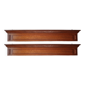 Set of 2 solid oak pediments