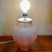 Pink molded glass lamp foot-Art Deco style-Pink décor