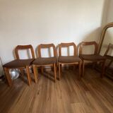 4 brown chairs