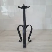 Large metal candlestick in Brutalist style