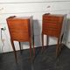 Pair of Louis XV style bedside tables in marquetry.