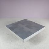 1970s Brushed aluminium coffee table from Italy