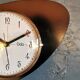 Vintage formica clock asymmetrical silent wall clock "black odo"