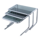 Vintage chromed nesting tables with smoked glass