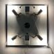 Ice mirror by Egon Hilleband square with light 1970s