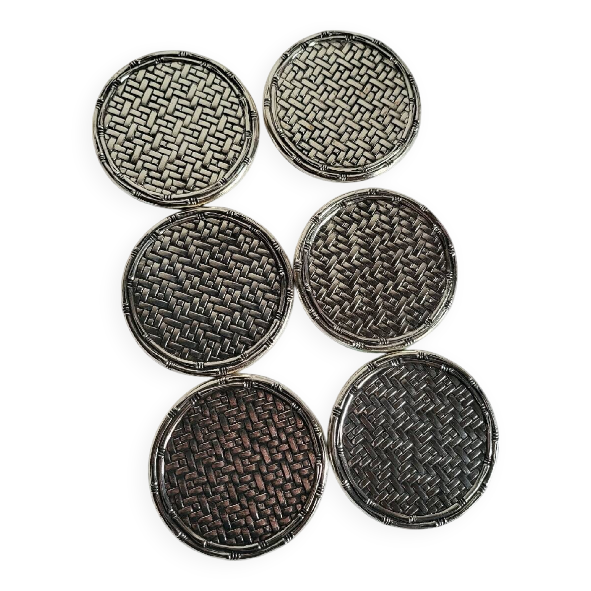 6 Coasters - Silver-plated coasters