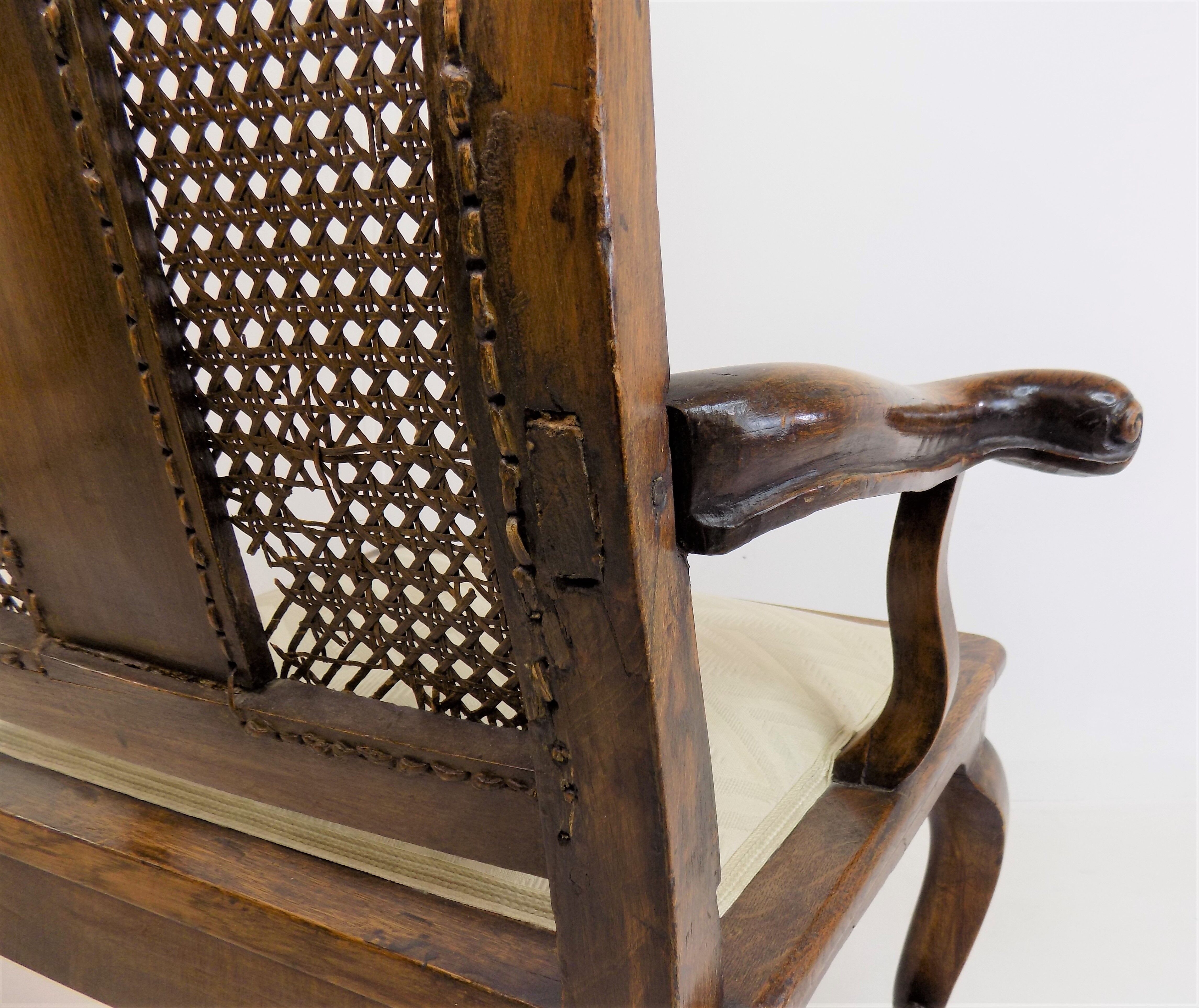 Chaise en bois néobaroque avec vannerie viennoise