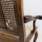 Chaise en bois néobaroque avec vannerie viennoise