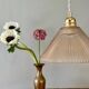 Amber glass lampshade pendant light