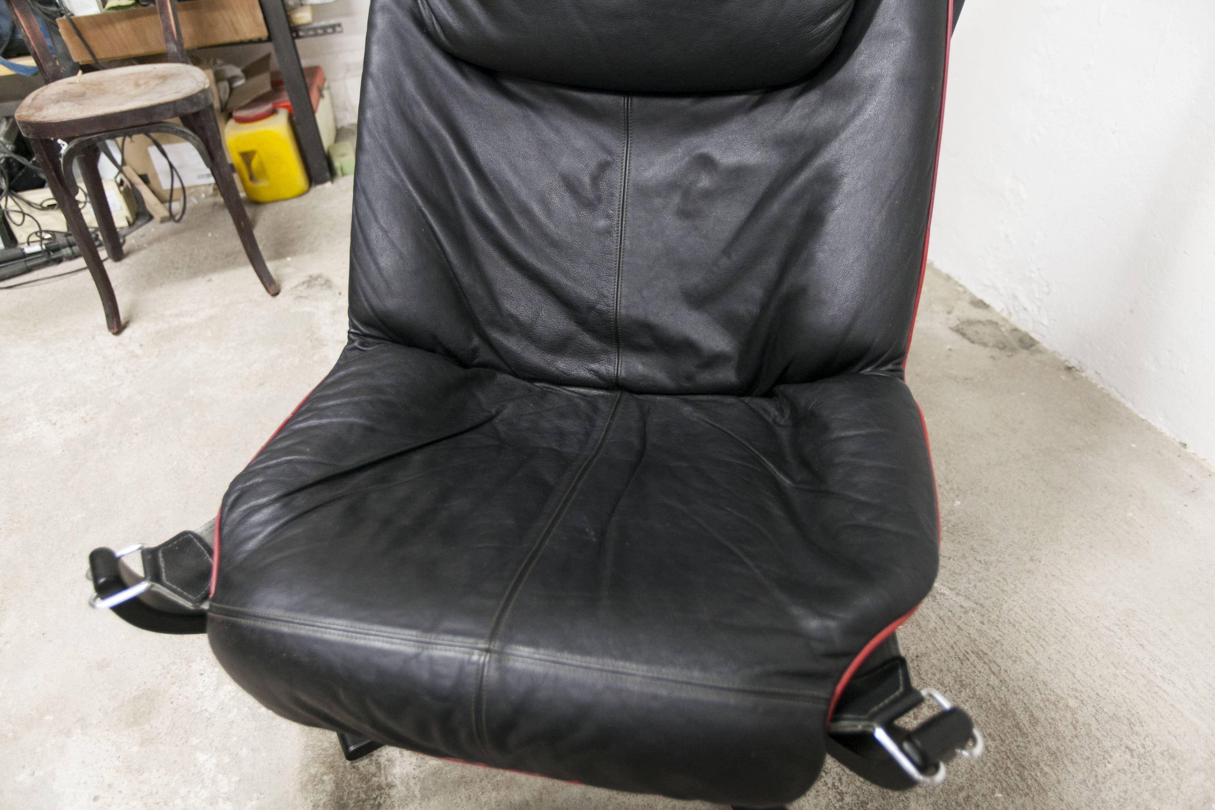 Set of armchair + ottoman viking p97 by Sigurd Russell for Poltrona Frau