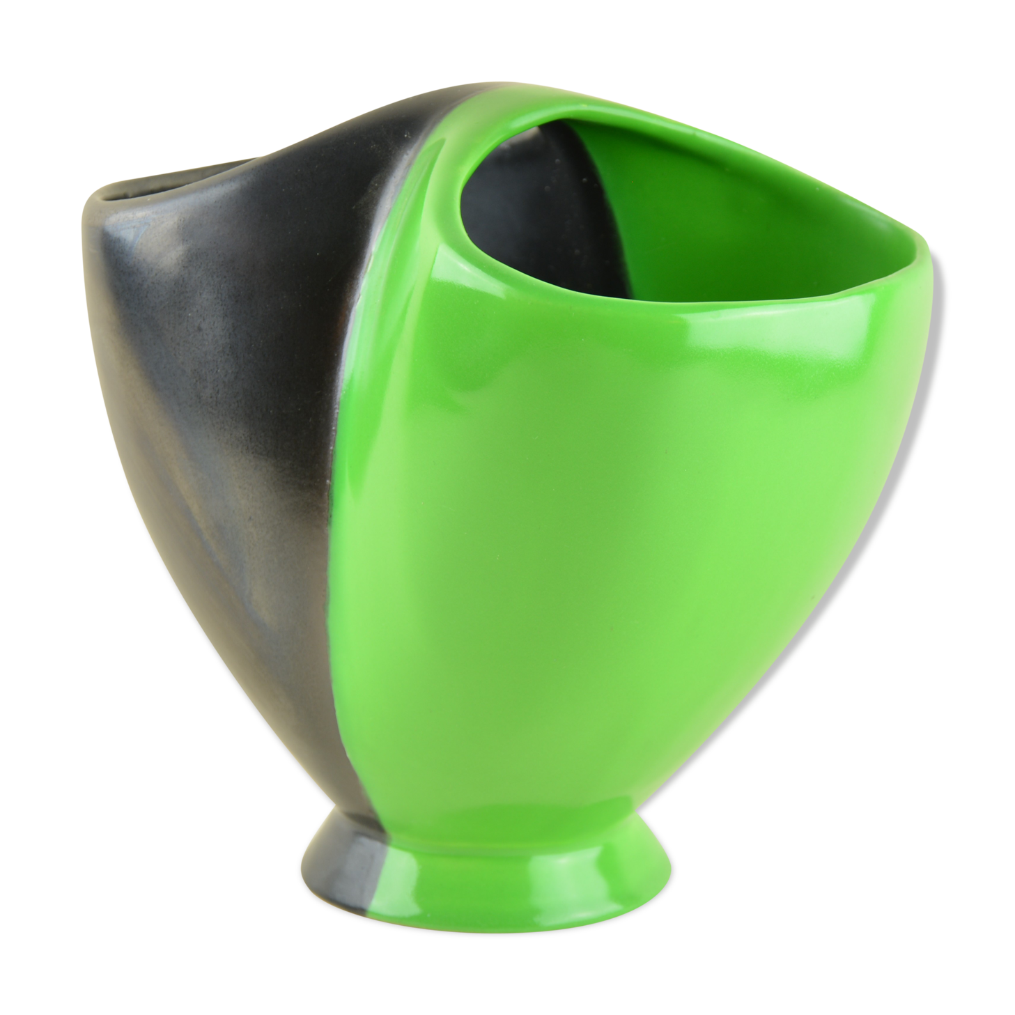 Two-tone basket vase Saint-Clément by Blanche Letaille