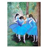 Huile sur toile, Danseuses Bleues