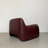 Sculptural Leather Lounge Chair by Cinova, Italy 1970s