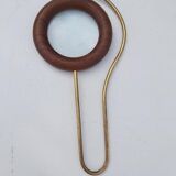 Scandinavian design magnifier wood and brass