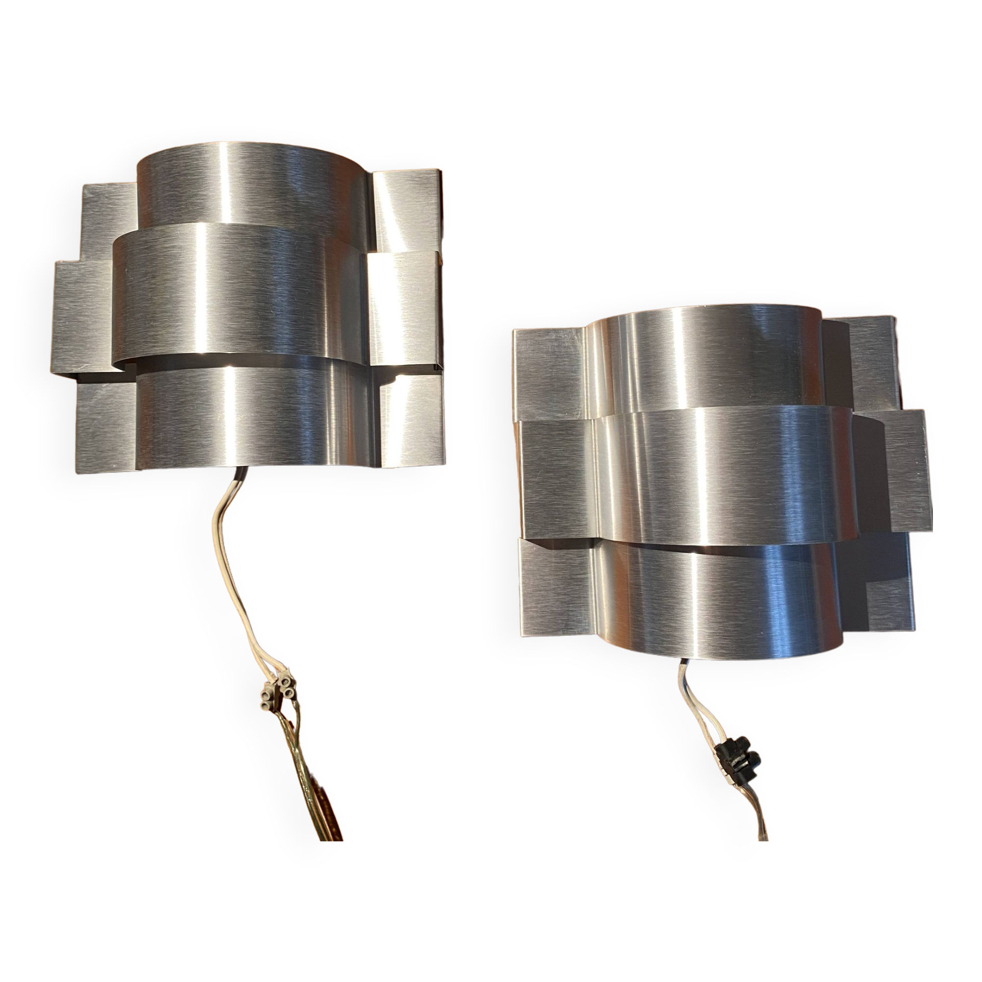 Pair of Max Sauze wall lights, Altaïr model, Late 1960.