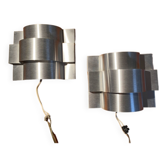 Pair of Max Sauze wall lights, Altaïr model, Late 1960.
