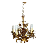 Vintage "golden" pendant lamp / flower chandelier