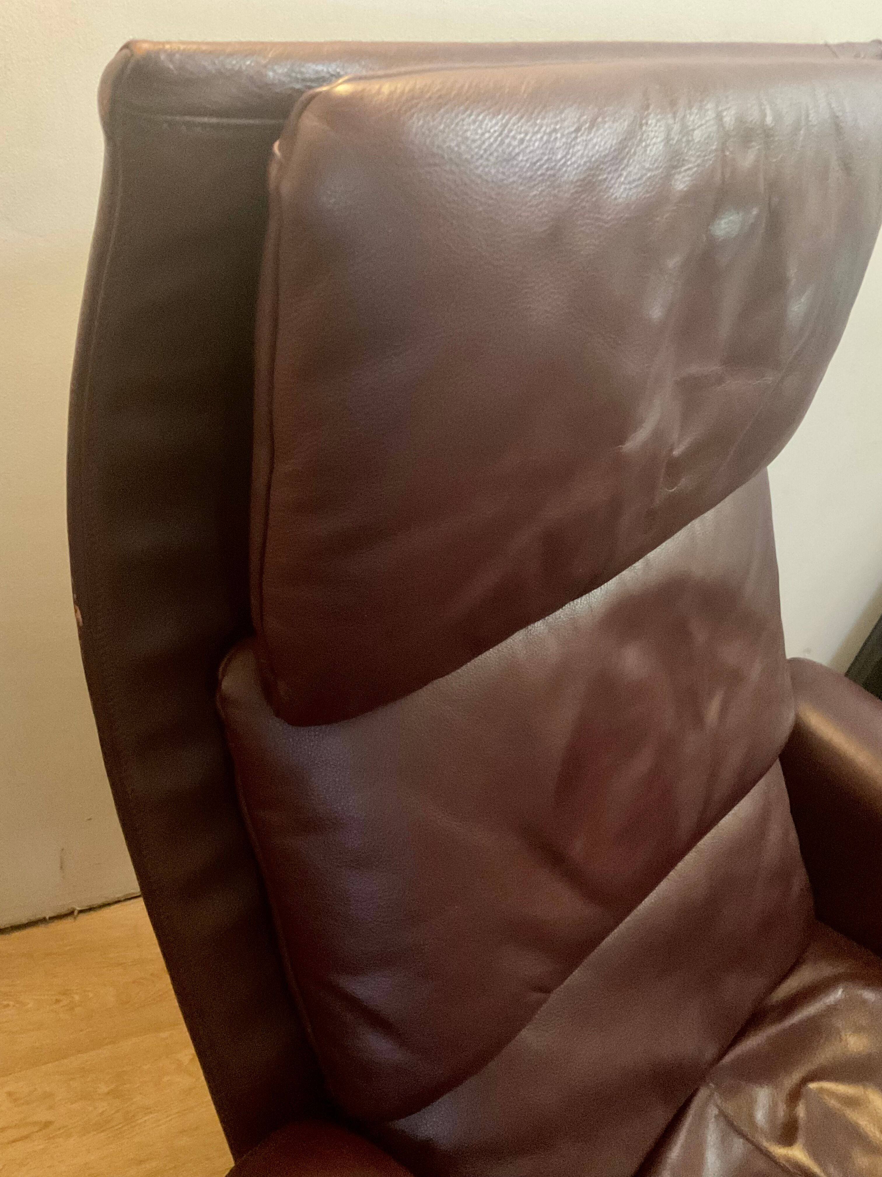 Fauteuil relax Jori des années 70 80 en cuir