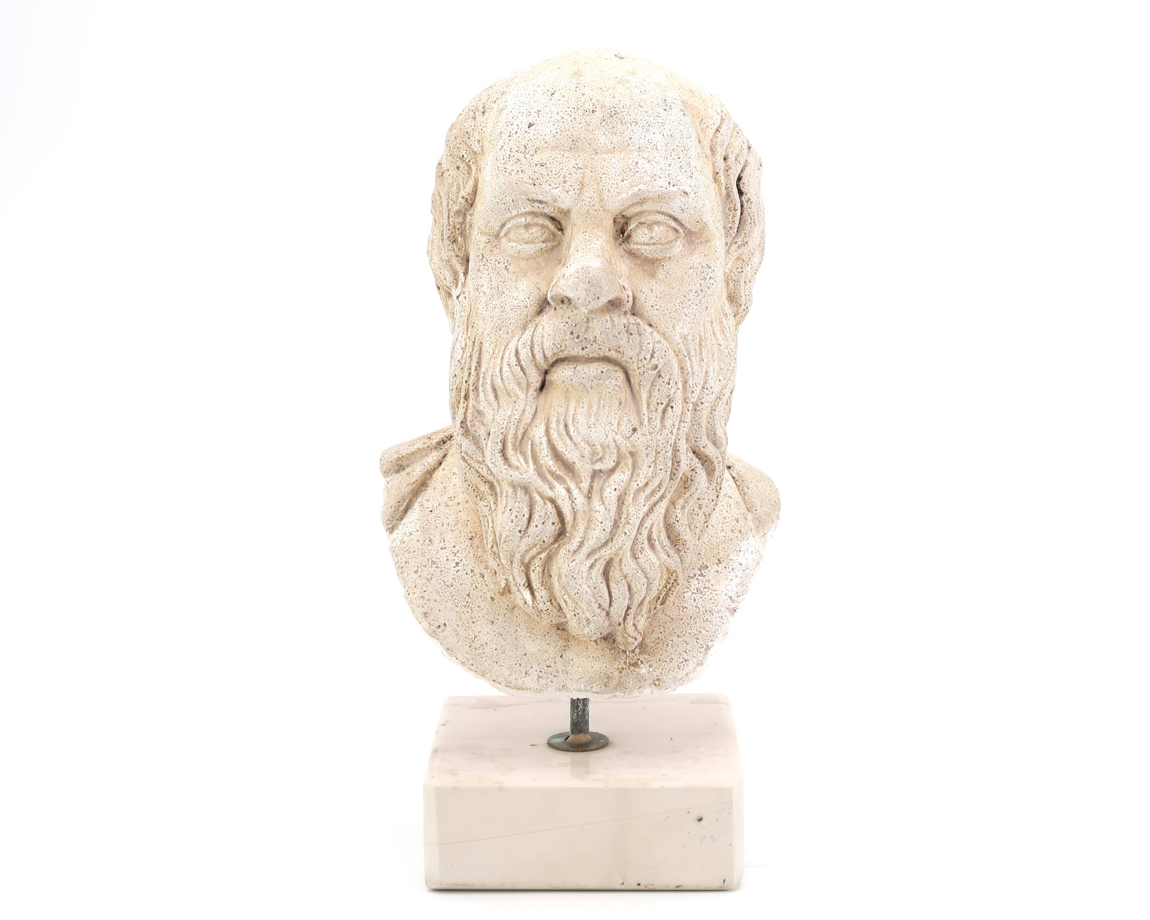 Plaster bust of a Greek man Socrates, 1970s