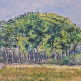 Christian Xapella (1927-2021) - Huile sur isorel - La madeleine à Grand Champ - Signée