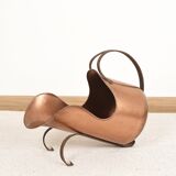 Antique copper bucket or log holder.