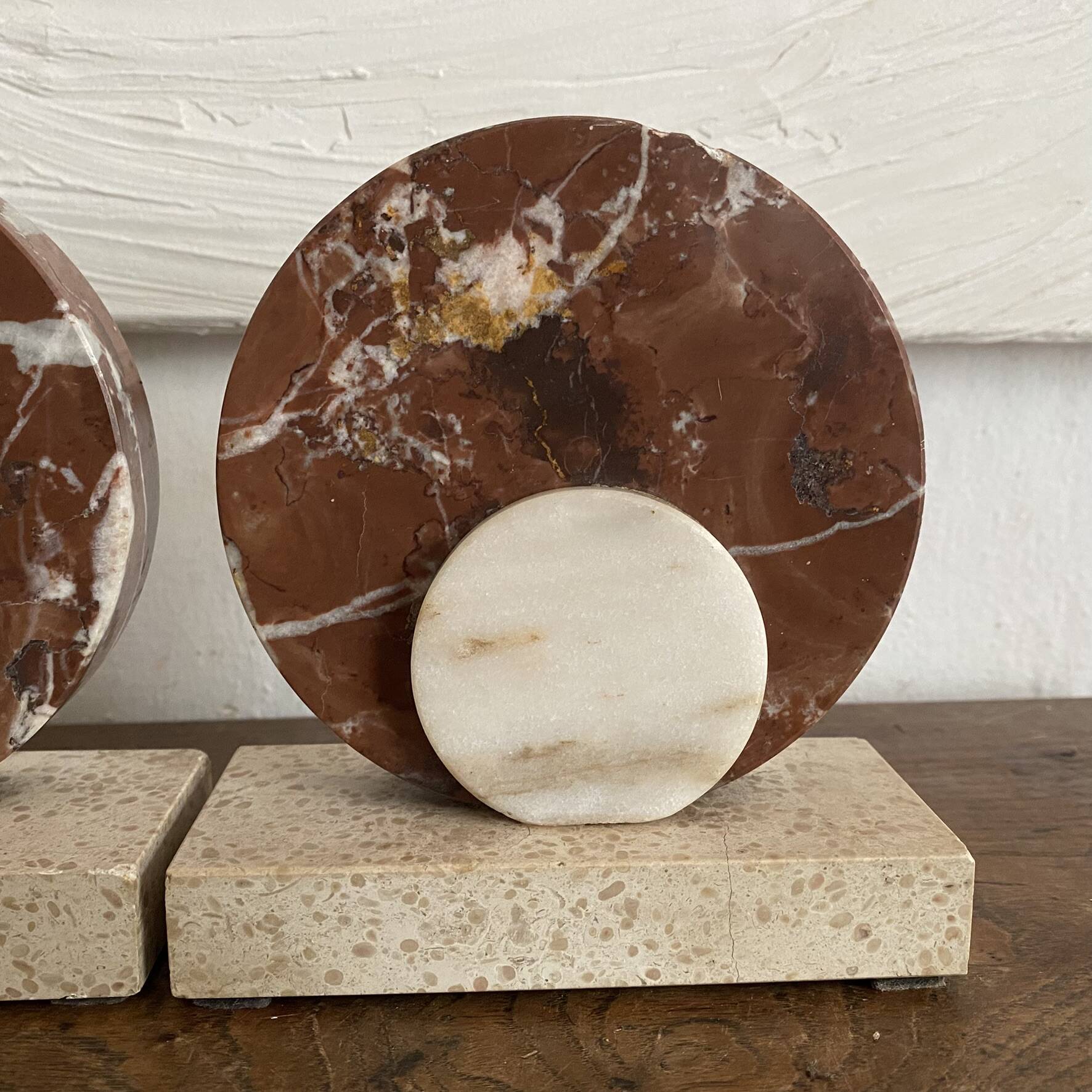 Art Deco marble bookends
