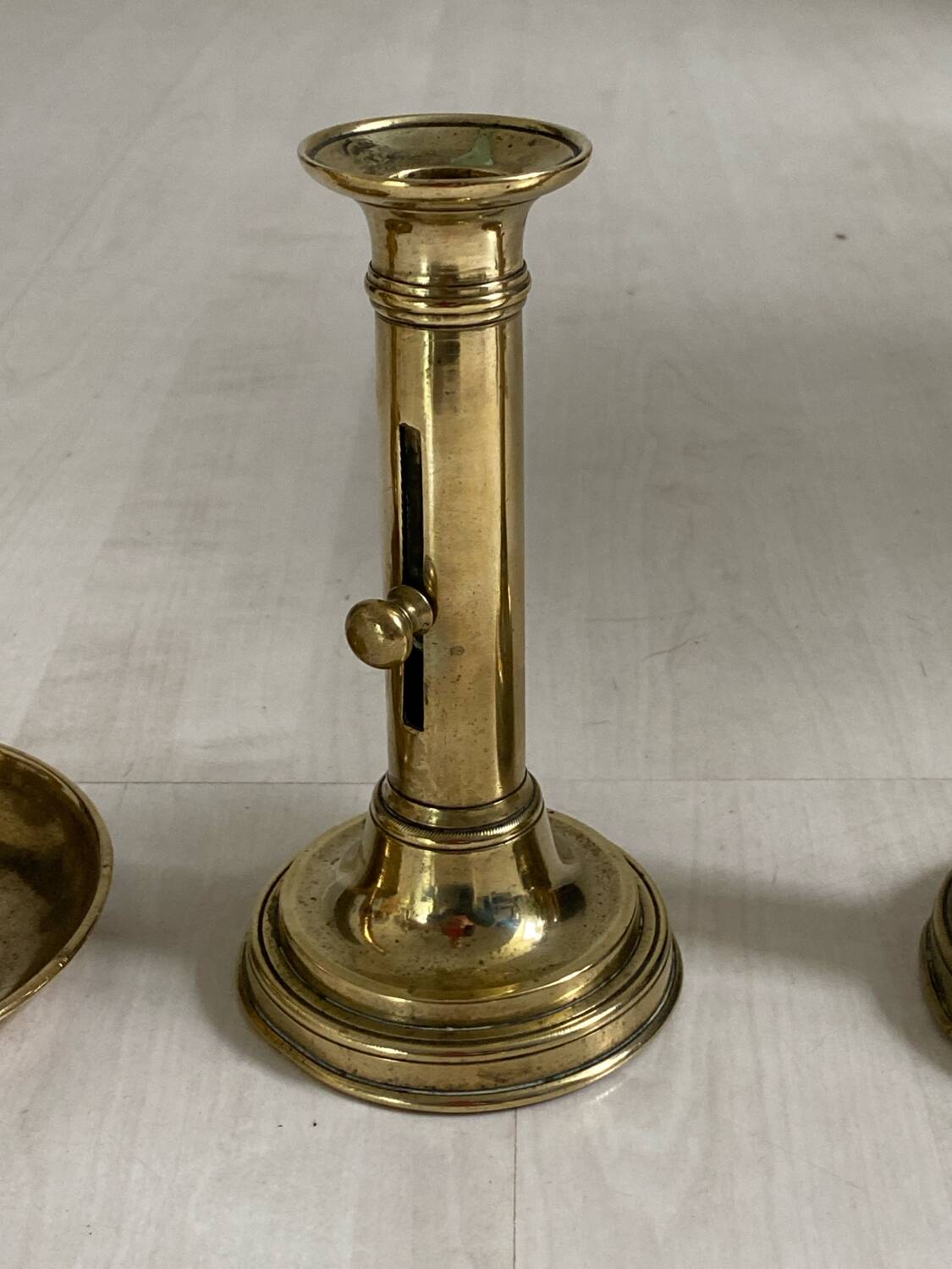Set of 4 brass candle holders