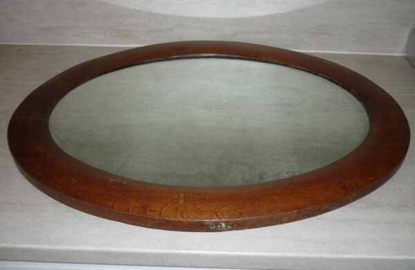 Miroir ovale cadre bois 74X58