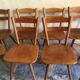 Set of 8 vintage beech chairs compass feet 1960's
