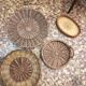 Lot de 4 plateaux en osier vintage