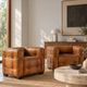 Cube leather armchairs