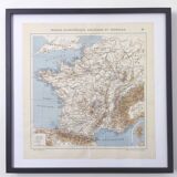 Vintage map of seaside and thermal France from 1950